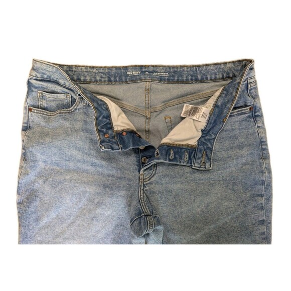 Old Navy High Rise Straight OG Button Fly Jeans sz 20 Short Medium Wash Stretch - Picture 6 of 9